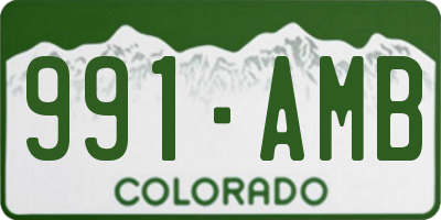CO license plate 991AMB