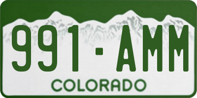 CO license plate 991AMM