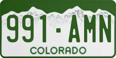 CO license plate 991AMN