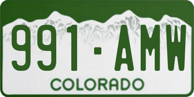 CO license plate 991AMW