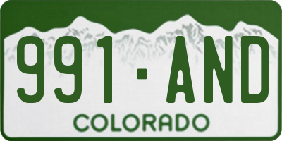 CO license plate 991AND