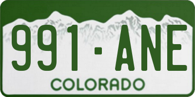 CO license plate 991ANE