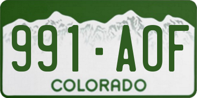 CO license plate 991AOF