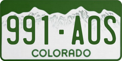 CO license plate 991AOS