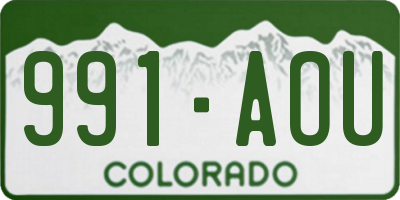 CO license plate 991AOU