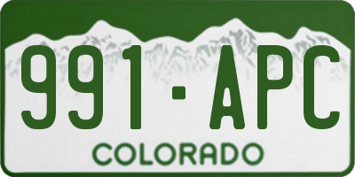 CO license plate 991APC