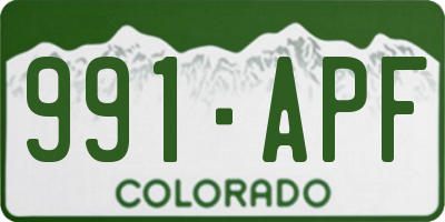 CO license plate 991APF