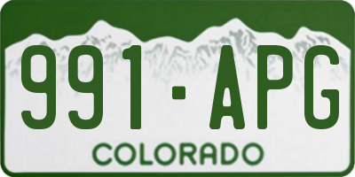 CO license plate 991APG
