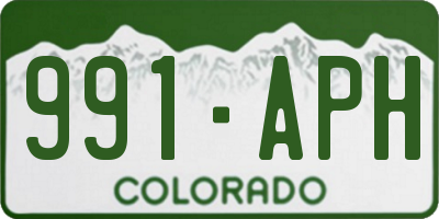 CO license plate 991APH