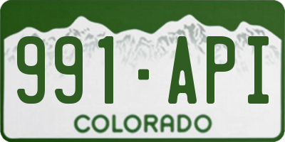 CO license plate 991API