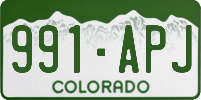 CO license plate 991APJ