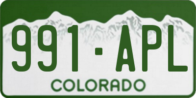 CO license plate 991APL