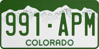 CO license plate 991APM