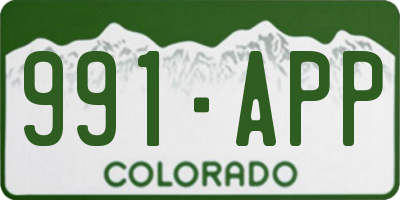CO license plate 991APP