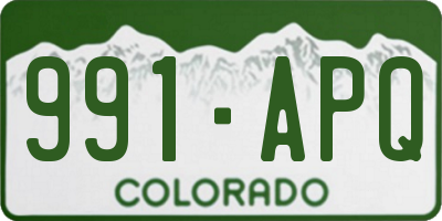 CO license plate 991APQ