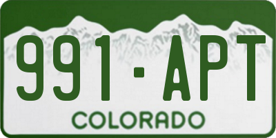 CO license plate 991APT