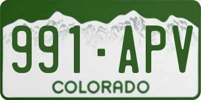 CO license plate 991APV