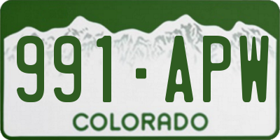 CO license plate 991APW