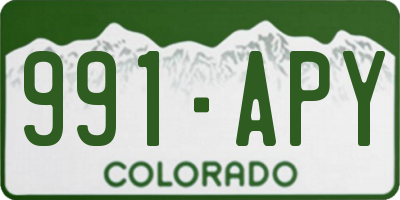 CO license plate 991APY