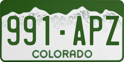 CO license plate 991APZ