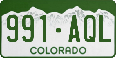 CO license plate 991AQL