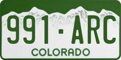 CO license plate 991ARC