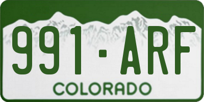 CO license plate 991ARF