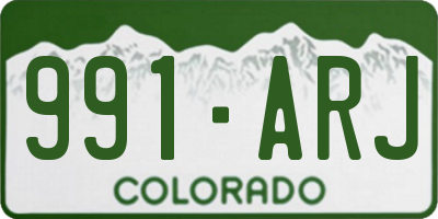 CO license plate 991ARJ