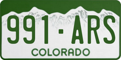 CO license plate 991ARS