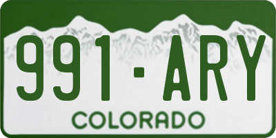 CO license plate 991ARY