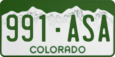 CO license plate 991ASA