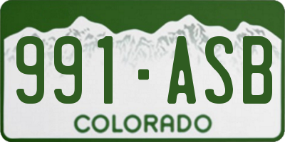 CO license plate 991ASB