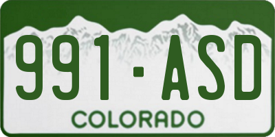 CO license plate 991ASD