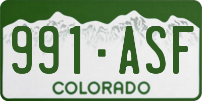 CO license plate 991ASF