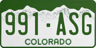 CO license plate 991ASG