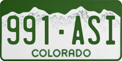 CO license plate 991ASI