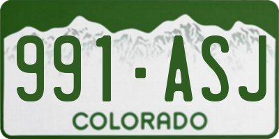 CO license plate 991ASJ