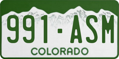 CO license plate 991ASM
