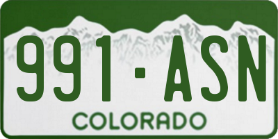 CO license plate 991ASN