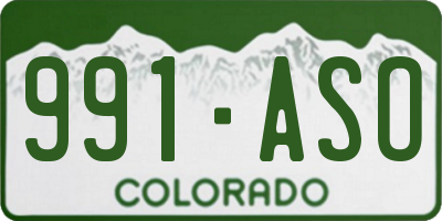 CO license plate 991ASO