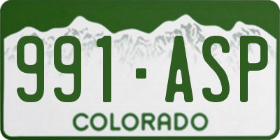 CO license plate 991ASP
