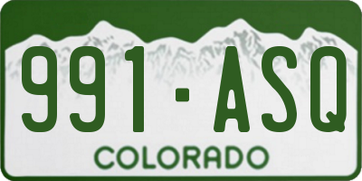 CO license plate 991ASQ