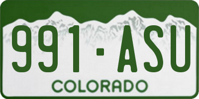 CO license plate 991ASU