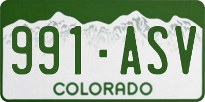 CO license plate 991ASV
