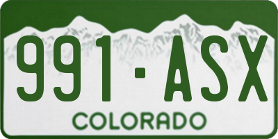 CO license plate 991ASX