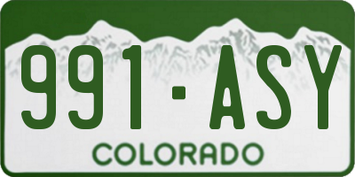 CO license plate 991ASY