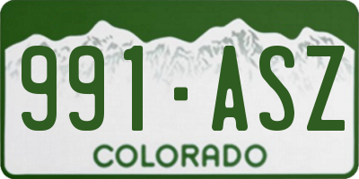 CO license plate 991ASZ