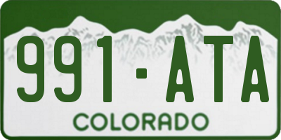 CO license plate 991ATA