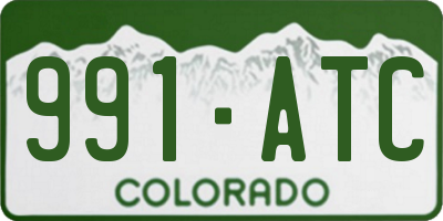 CO license plate 991ATC