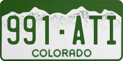 CO license plate 991ATI